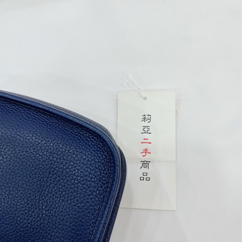 莉亞精品♡ Hermes mini Evelyne #D刻 深藍色 二手-11