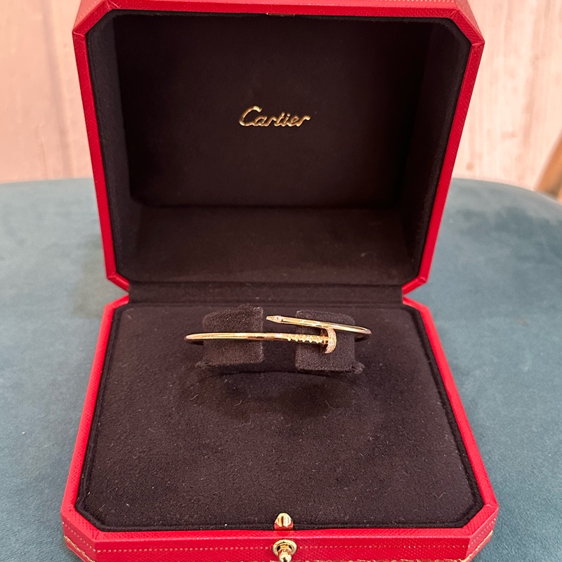 Cartier 750玫瑰金Just un Clou鑽釘手環CRB6065816-0