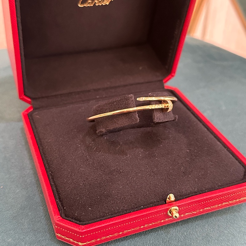 Cartier 750玫瑰金Just un Clou鑽釘手環CRB6065816-1