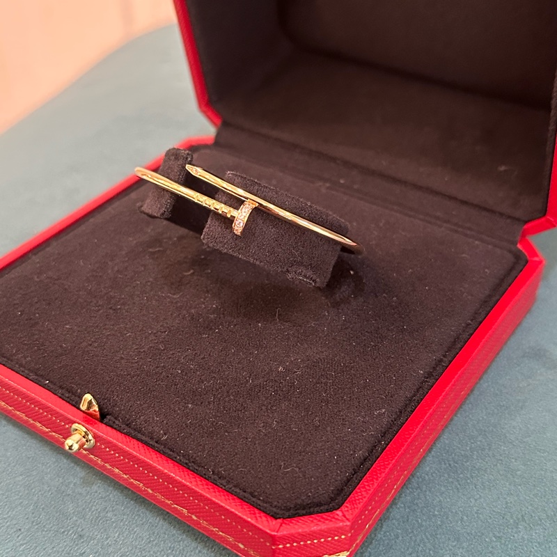 Cartier 750玫瑰金Just un Clou鑽釘手環CRB6065816-2