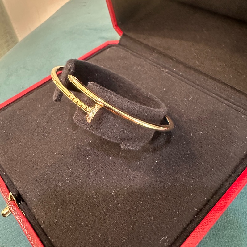 Cartier 750玫瑰金Just un Clou鑽釘手環CRB6065816-5