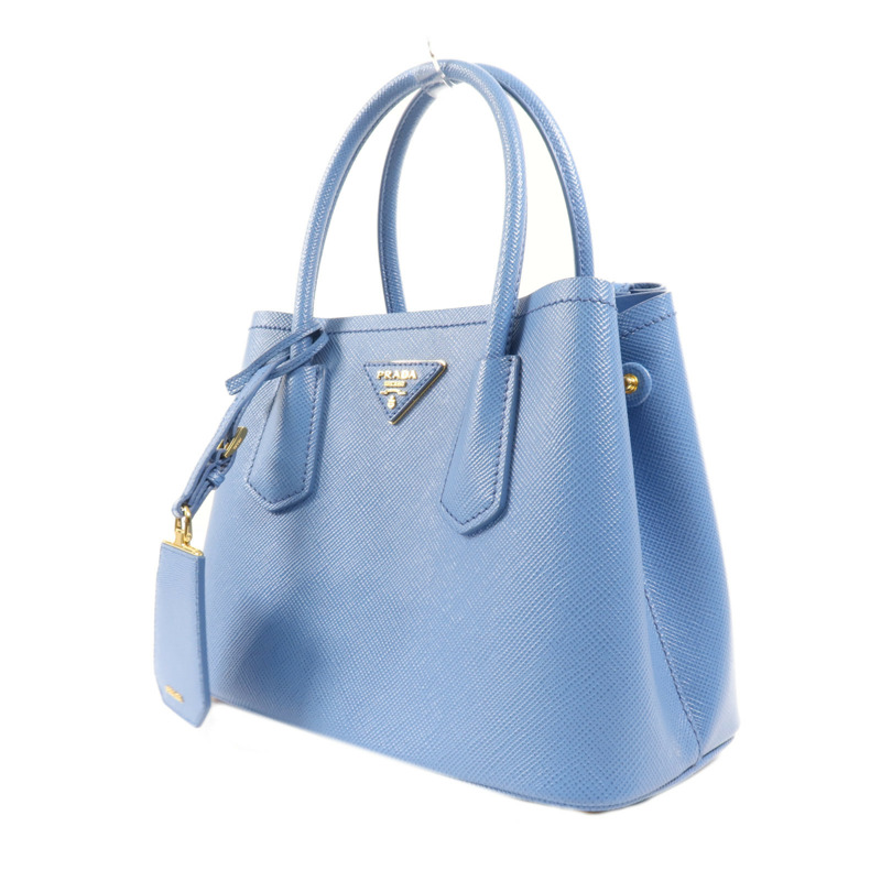 PRADA 牛皮皮革Double Saffiano金扣手挽肩背兩用袋-2