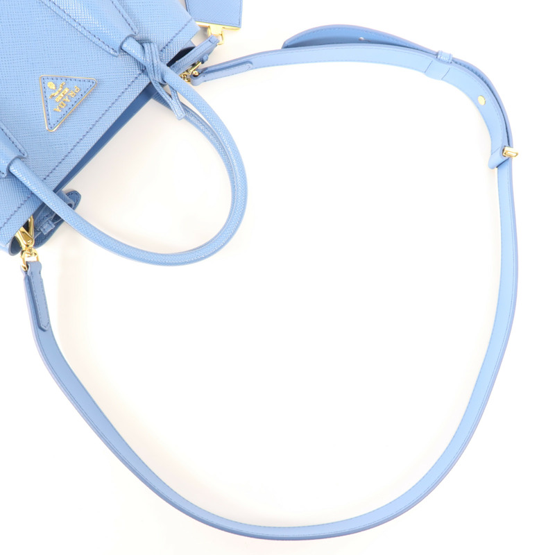 PRADA 牛皮皮革Double Saffiano金扣手挽肩背兩用袋-6