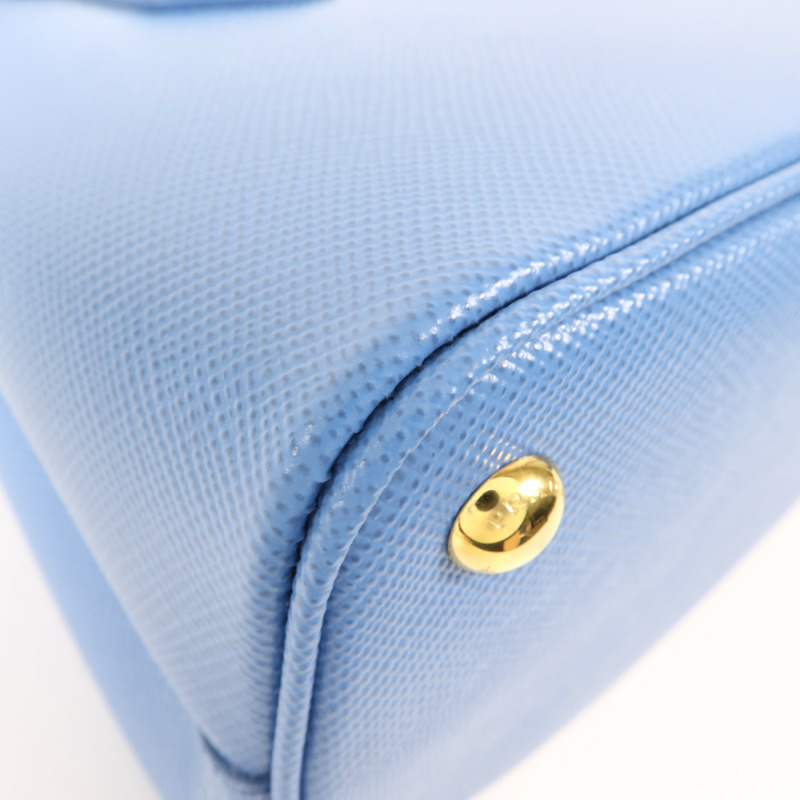 PRADA 牛皮皮革Double Saffiano金扣手挽肩背兩用袋-11