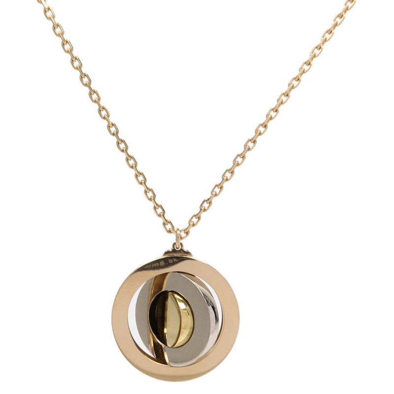 CARTIER 18K黃金/白金/玫瑰金Cirular Spinning Pendent項鍊-2