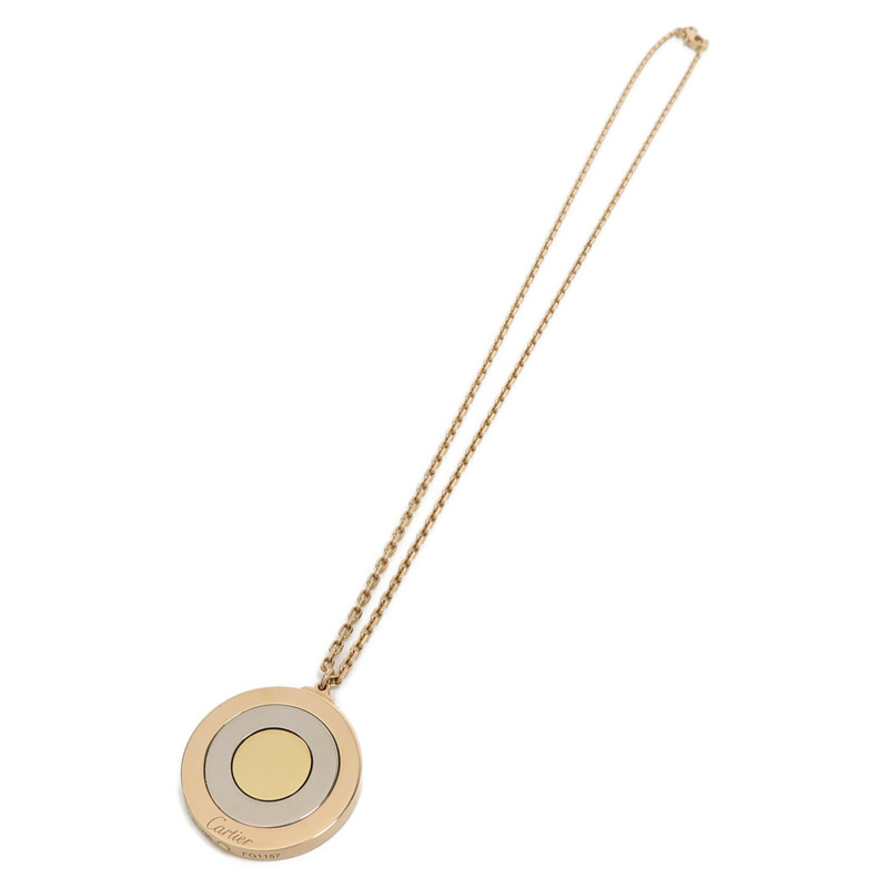 CARTIER 18K黃金/白金/玫瑰金Cirular Spinning Pendent項鍊-3