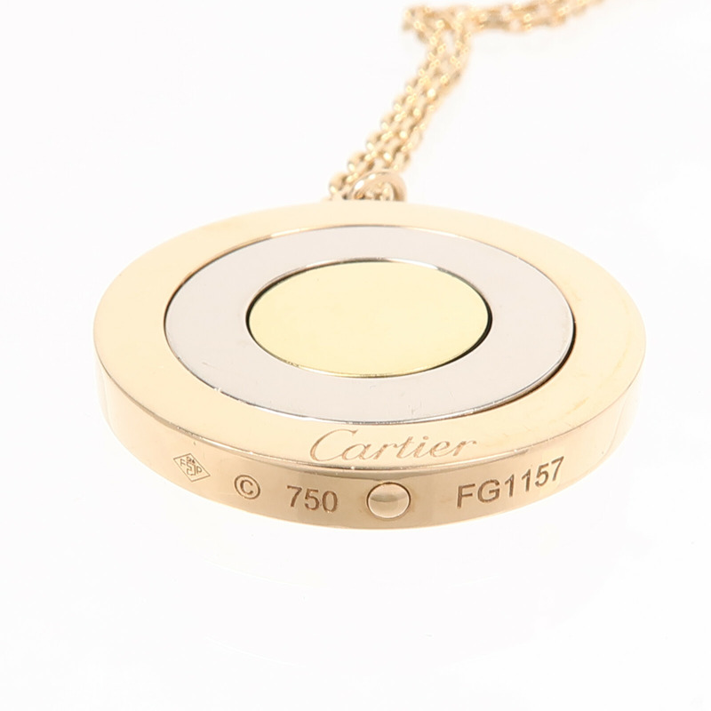 CARTIER 18K黃金/白金/玫瑰金Cirular Spinning Pendent項鍊-5