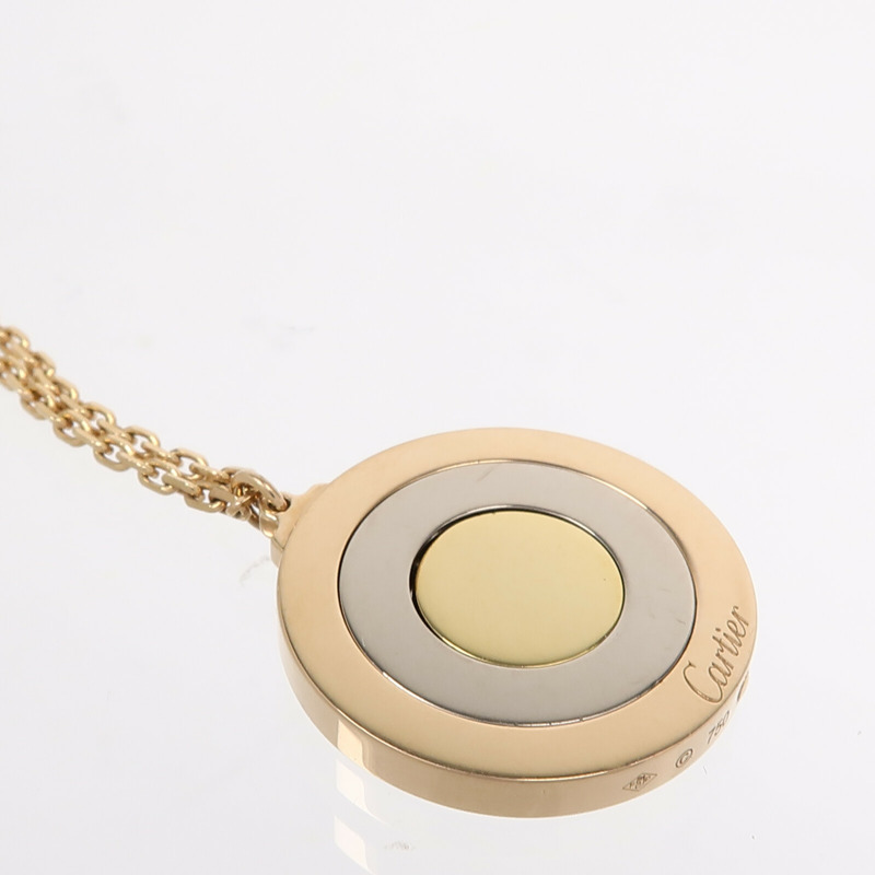 CARTIER 18K黃金/白金/玫瑰金Cirular Spinning Pendent項鍊-6