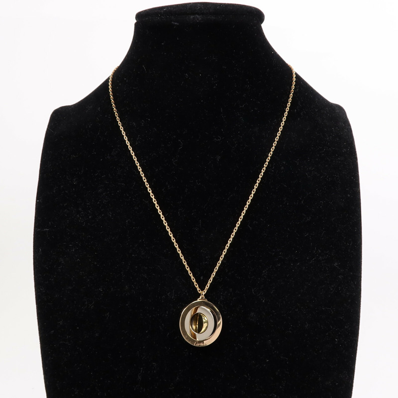 CARTIER 18K黃金/白金/玫瑰金Cirular Spinning Pendent項鍊-9