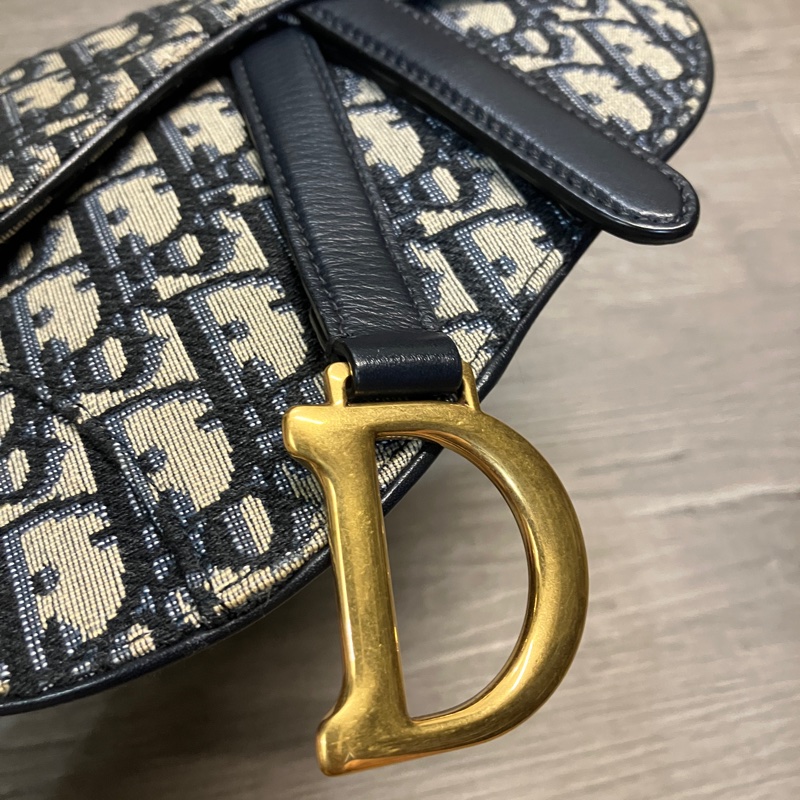 DIOR 迪奧 SADDLE 藍 馬鞍 Oblique WAIST BOBY BAG 帆布 緹花 老花 腰包 胸包 滿版 LOGO 磁吸-2