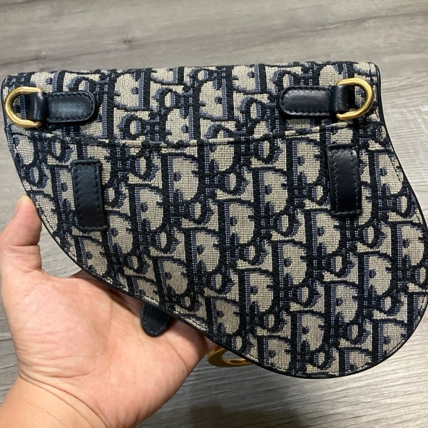 DIOR 迪奧 SADDLE 藍 馬鞍 Oblique WAIST BOBY BAG 帆布 緹花 老花 腰包 胸包 滿版 LOGO 磁吸-6