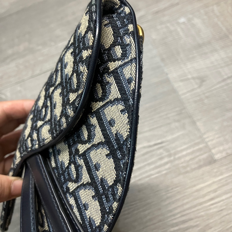 DIOR 迪奧 SADDLE 藍 馬鞍 Oblique WAIST BOBY BAG 帆布 緹花 老花 腰包 胸包 滿版 LOGO 磁吸-7