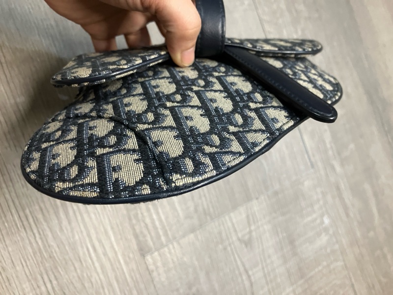 DIOR 迪奧 SADDLE 藍 馬鞍 Oblique WAIST BOBY BAG 帆布 緹花 老花 腰包 胸包 滿版 LOGO 磁吸-8