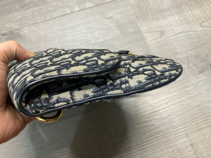 DIOR 迪奧 SADDLE 藍 馬鞍 Oblique WAIST BOBY BAG 帆布 緹花 老花 腰包 胸包 滿版 LOGO 磁吸-9