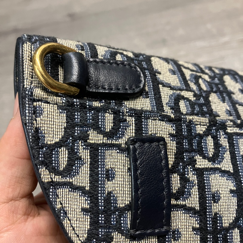 DIOR 迪奧 SADDLE 藍 馬鞍 Oblique WAIST BOBY BAG 帆布 緹花 老花 腰包 胸包 滿版 LOGO 磁吸-12