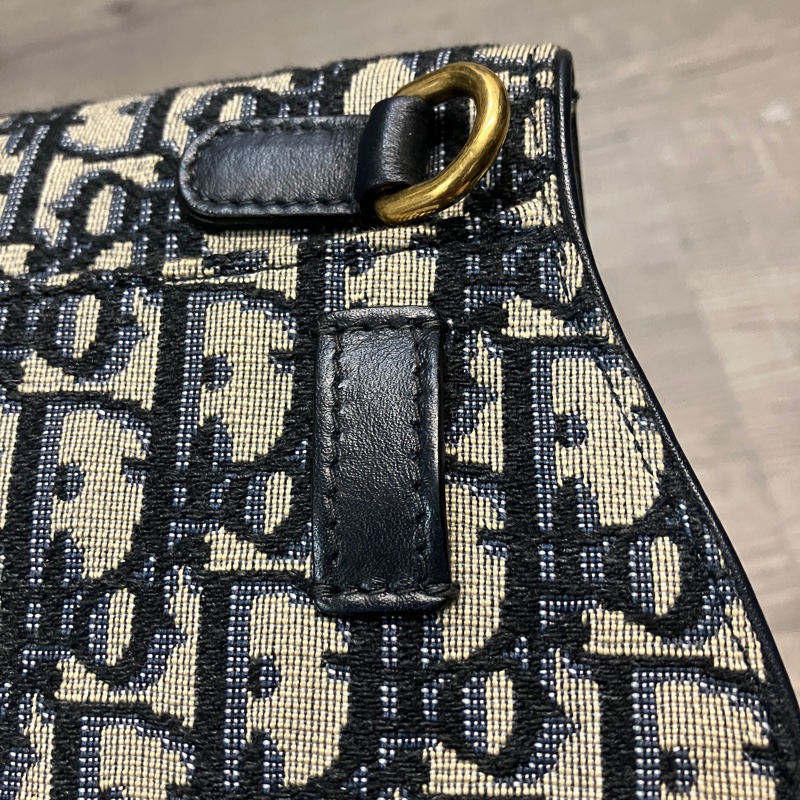 DIOR 迪奧 SADDLE 藍 馬鞍 Oblique WAIST BOBY BAG 帆布 緹花 老花 腰包 胸包 滿版 LOGO 磁吸-13