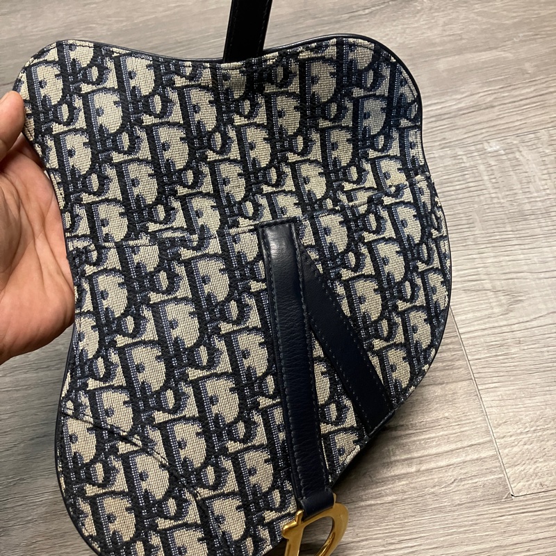 DIOR 迪奧 SADDLE 藍 馬鞍 Oblique WAIST BOBY BAG 帆布 緹花 老花 腰包 胸包 滿版 LOGO 磁吸-14