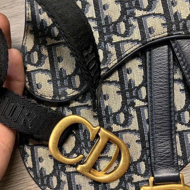 DIOR 迪奧 SADDLE 藍 馬鞍 Oblique WAIST BOBY BAG 帆布 緹花 老花 腰包 胸包 滿版 LOGO 磁吸-19