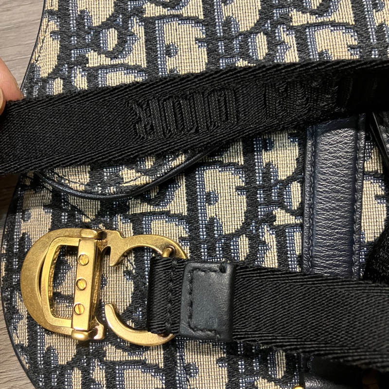 DIOR 迪奧 SADDLE 藍 馬鞍 Oblique WAIST BOBY BAG 帆布 緹花 老花 腰包 胸包 滿版 LOGO 磁吸-20