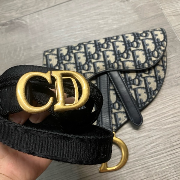 DIOR 迪奧 SADDLE 藍 馬鞍 Oblique WAIST BOBY BAG 帆布 緹花 老花 腰包 胸包 滿版 LOGO 磁吸-21