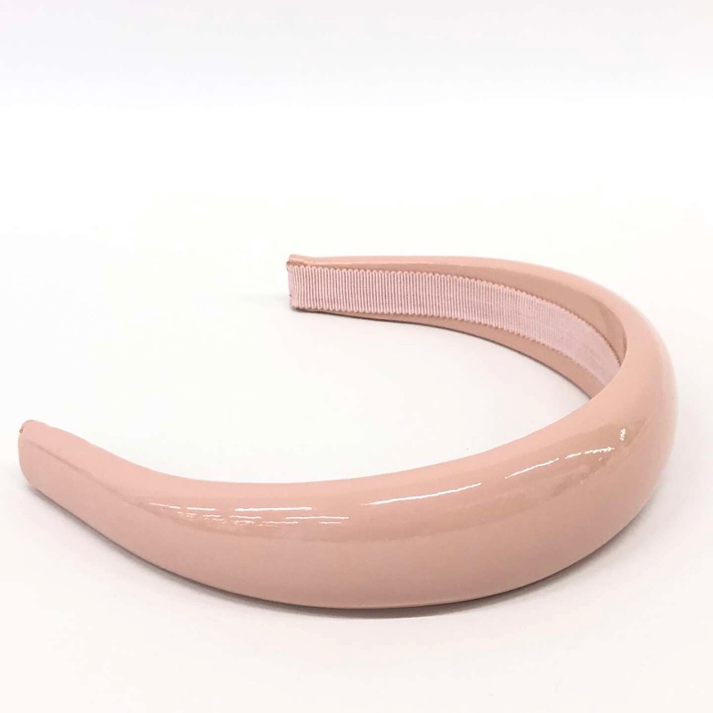 【二手精品】Miu Miu Logo Headband 粉色亮面髮箍(附盒)-6