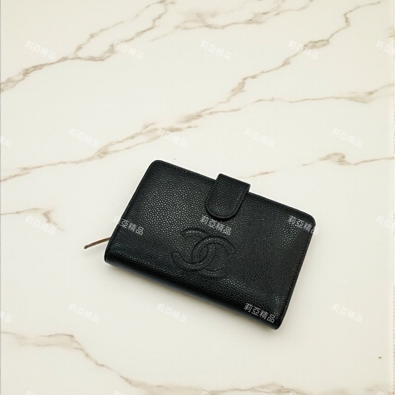 莉亞精品♡Chanel A50073 雙C中夾 九新美品-0