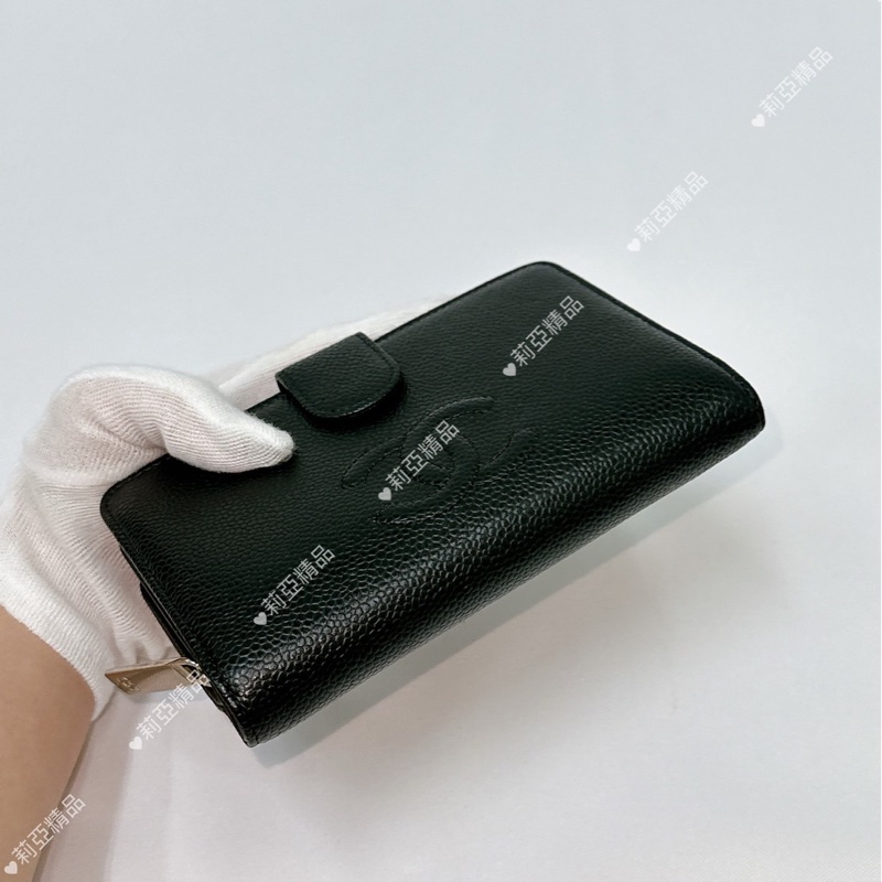 莉亞精品♡Chanel A50073 雙C中夾 九新美品-3