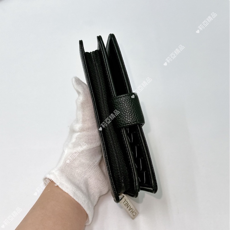 莉亞精品♡Chanel A50073 雙C中夾 九新美品-6