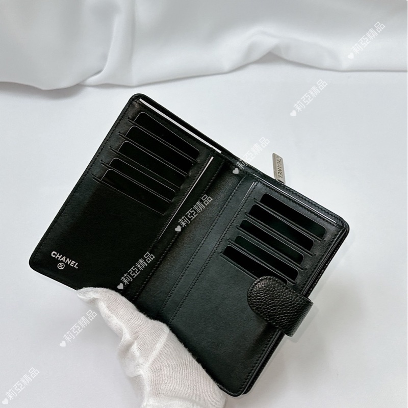 莉亞精品♡Chanel A50073 雙C中夾 九新美品-7