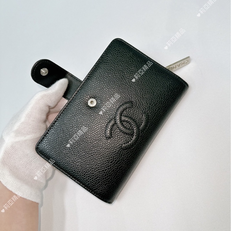 莉亞精品♡Chanel A50073 雙C中夾 九新美品-13