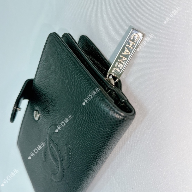 莉亞精品♡Chanel A50073 雙C中夾 九新美品-14