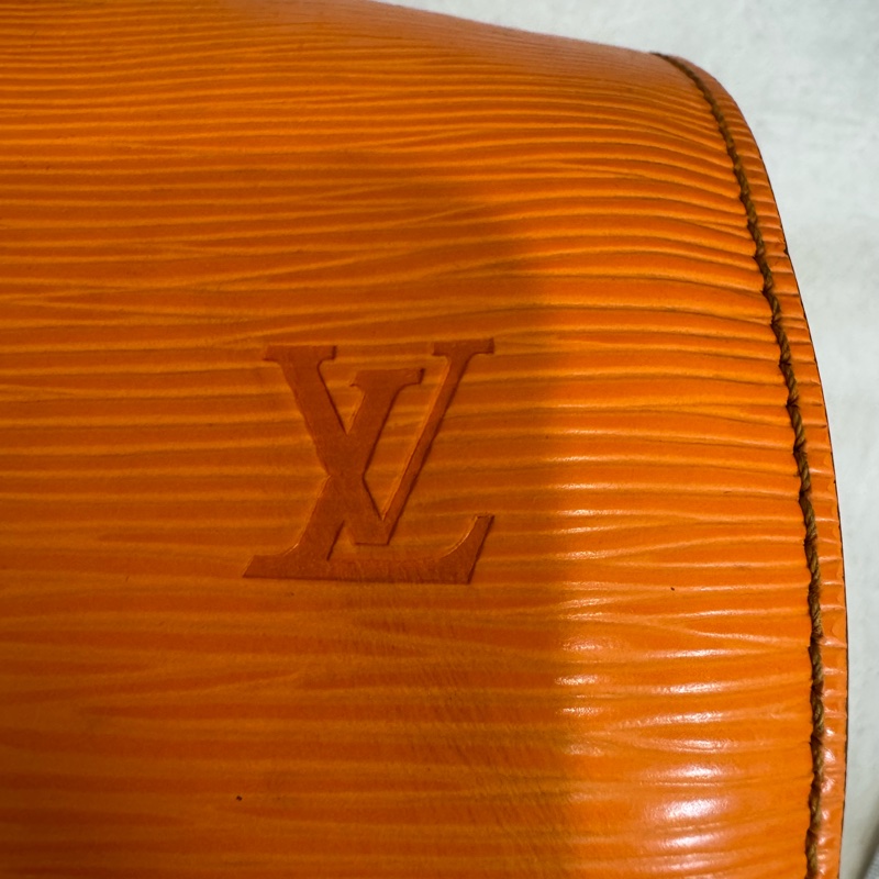 Louis Vuitton 橘色水波紋手提包-4