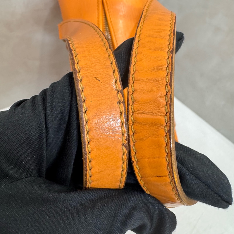 Louis Vuitton 橘色水波紋手提包-9