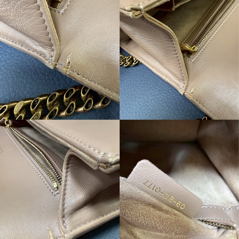 Dior 藕粉鉚釘 盾牌包斜肩包-55