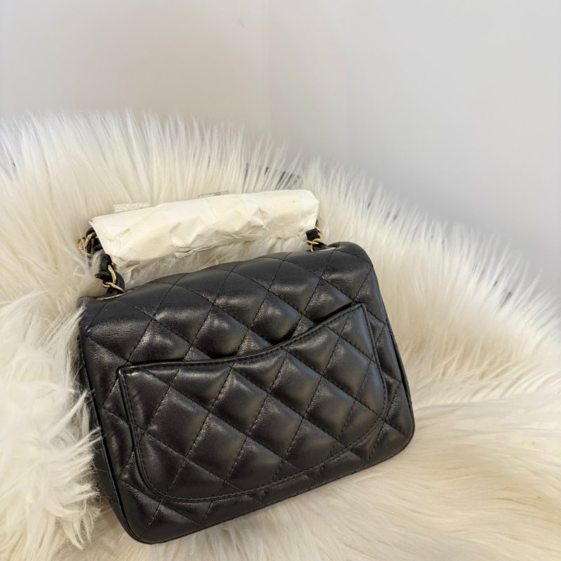 全新 香奈兒 黑金羊 方胖子 斜背包-1