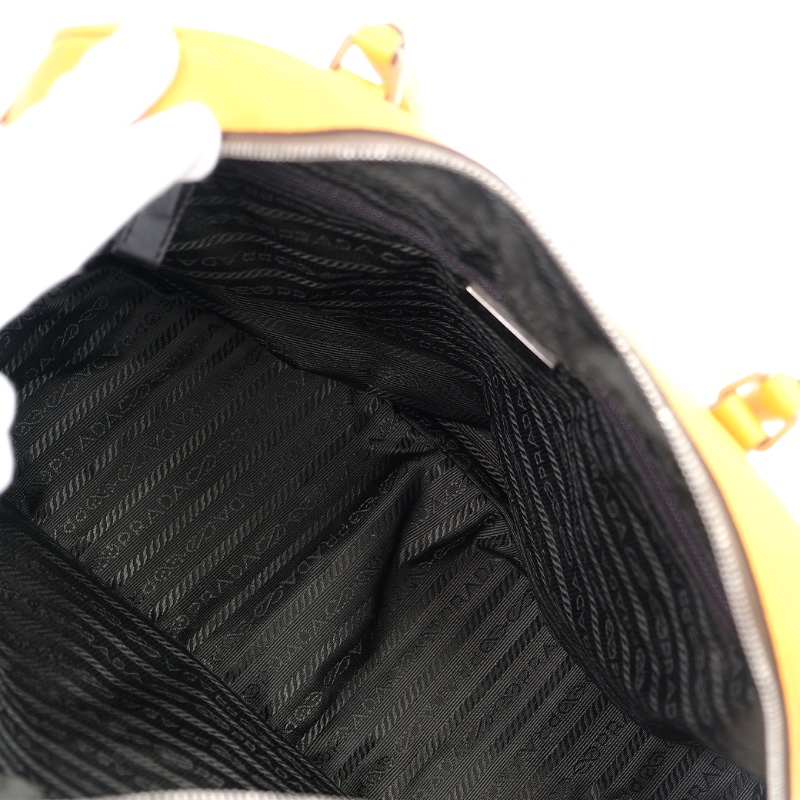 【二手精品】Louis Vuitton Vernis Thompson Street Square 黃色漆皮手提包(有變色)-14