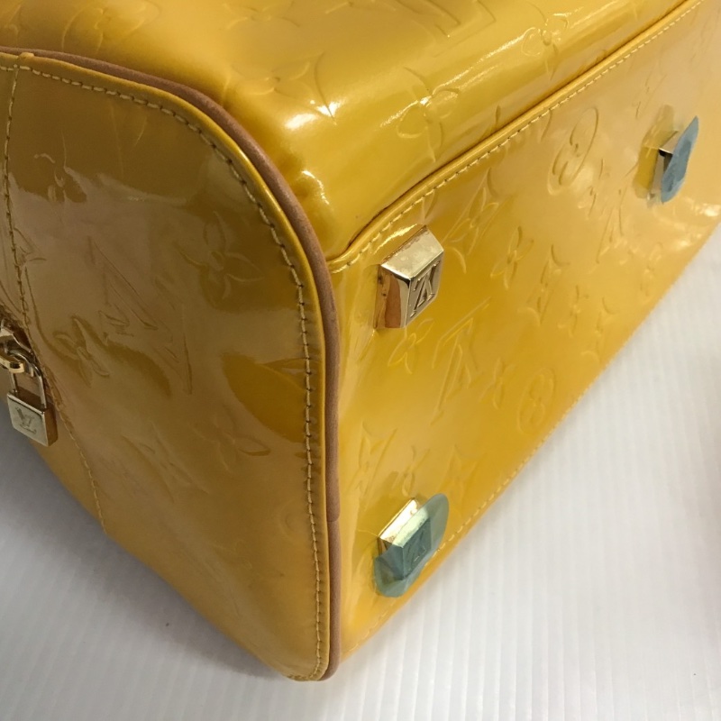 【二手精品】Louis Vuitton Vernis Tompkins Square 黃色漆皮 手提包-5