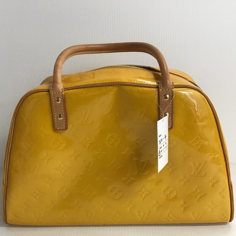 【二手精品】Louis Vuitton Vernis Tompkins Square 黃色漆皮 手提包-8