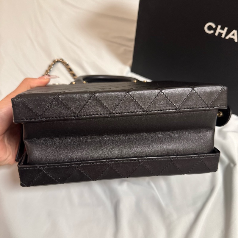 復古盒子包(黑、226芯片款、牛皮)#chanel #手提 #斜背 #兩用 #箱包原價近 33萬-3