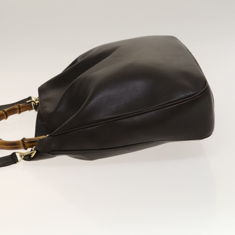 【日本直送】GUCCI 竹節手提包 皮革 2 款 棕金色 001 1998 1577 正品 th6247-3