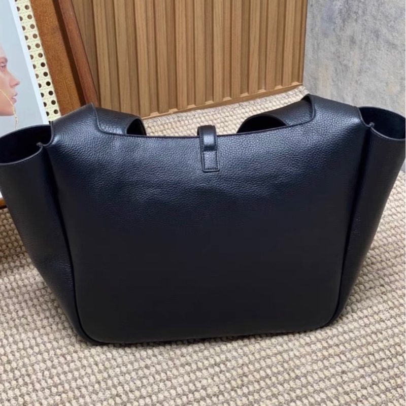 SAINT LAURENT /聖羅蘭 YSL 單肩包 BEA TOTE 鹿皮 黑色 30x25全新全套-3