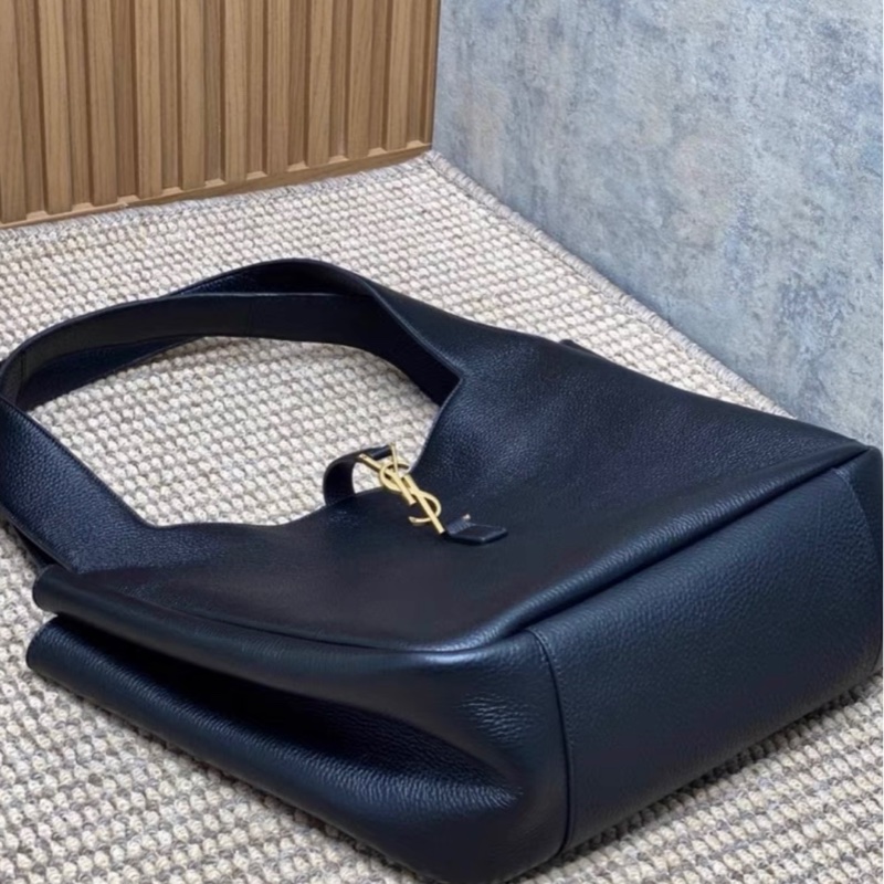 SAINT LAURENT /聖羅蘭 YSL 單肩包 BEA TOTE 鹿皮 黑色 30x25全新全套-5