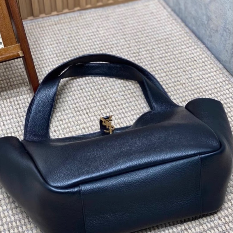 SAINT LAURENT /聖羅蘭 YSL 單肩包 BEA TOTE 鹿皮 黑色 30x25全新全套-6