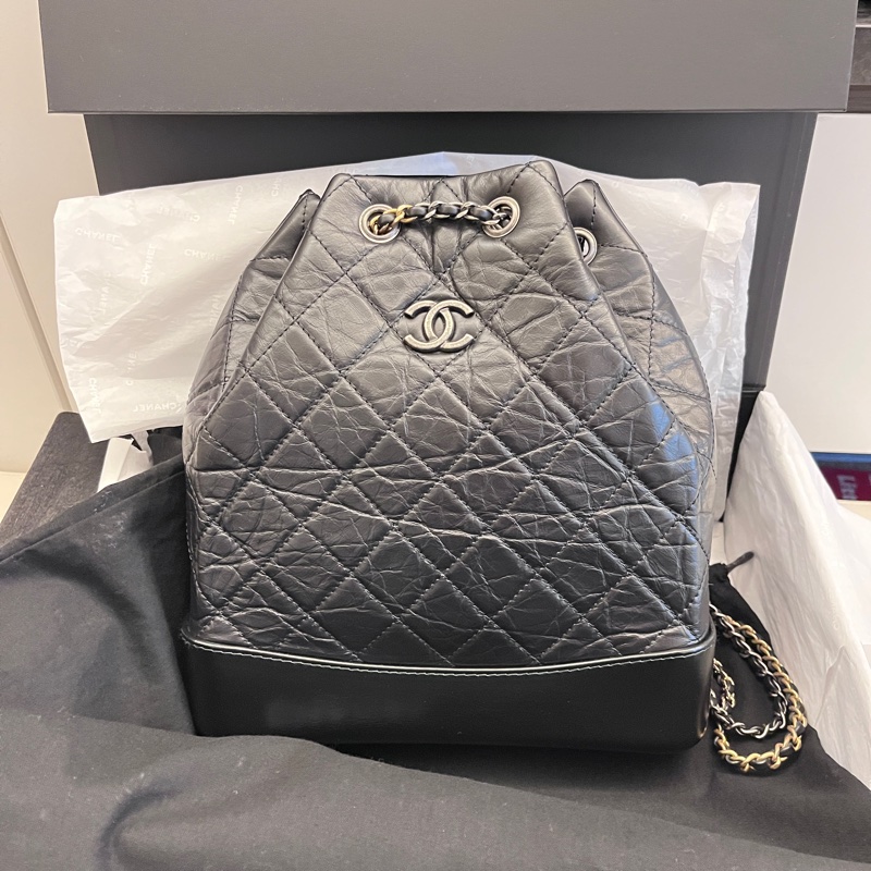 CHANEL Gabrielle backpack 流浪後背包黑色中號-0