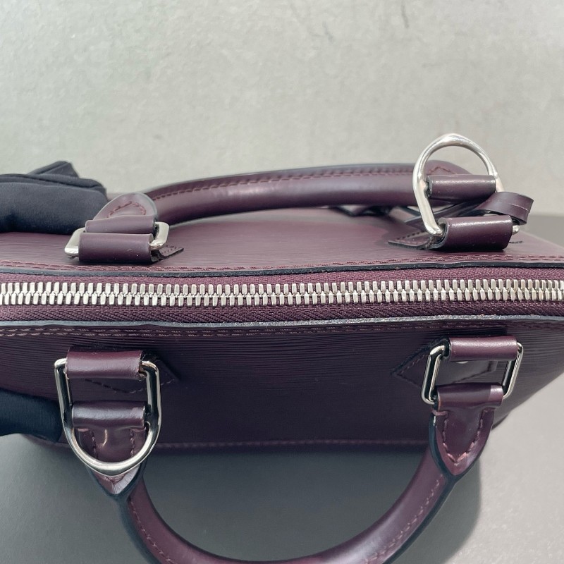 LV AlmaBB Epi水波纹貝殼包 葡萄紫 手提包肩背包 底長24cm-5