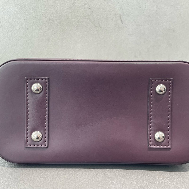 LV AlmaBB Epi水波纹貝殼包 葡萄紫 手提包肩背包 底長24cm-6