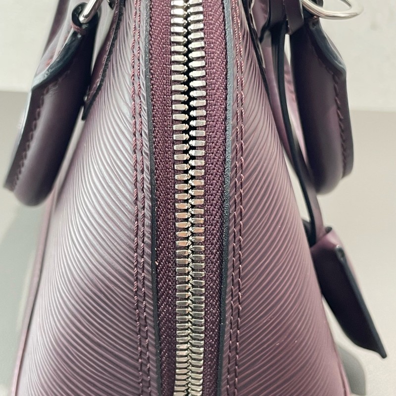 LV AlmaBB Epi水波纹貝殼包 葡萄紫 手提包肩背包 底長24cm-8