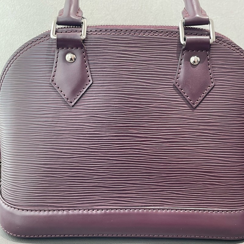 LV AlmaBB Epi水波纹貝殼包 葡萄紫 手提包肩背包 底長24cm-9