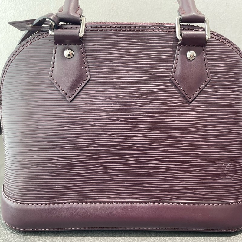 LV AlmaBB Epi水波纹貝殼包 葡萄紫 手提包肩背包 底長24cm-10