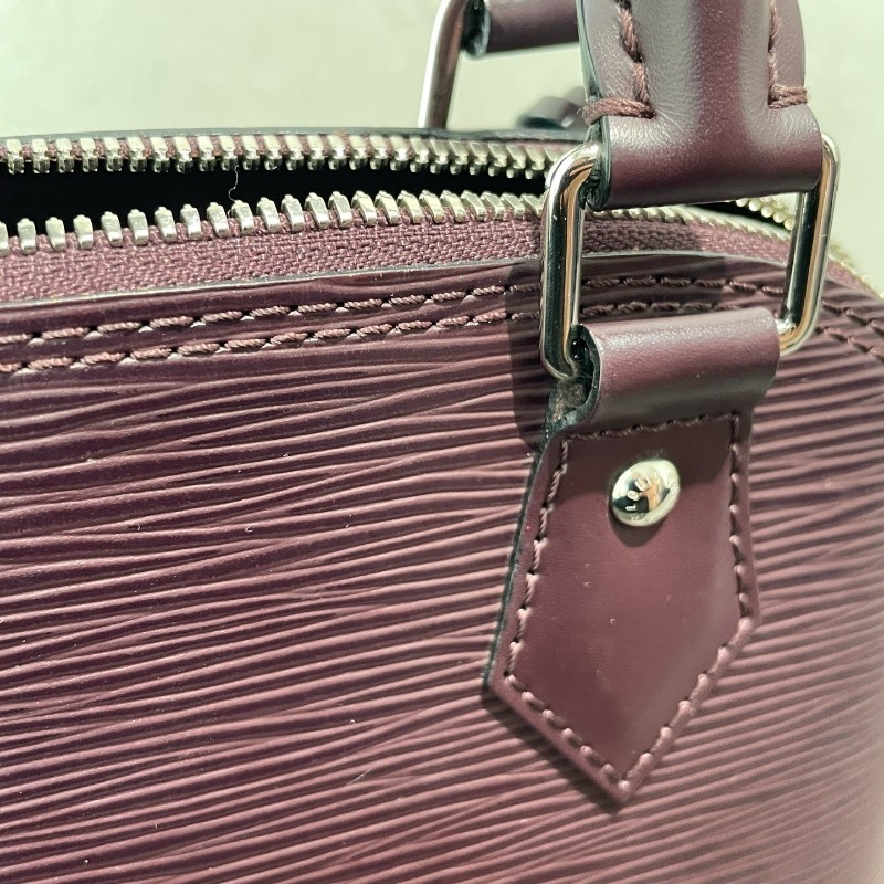 LV AlmaBB Epi水波纹貝殼包 葡萄紫 手提包肩背包 底長24cm-14